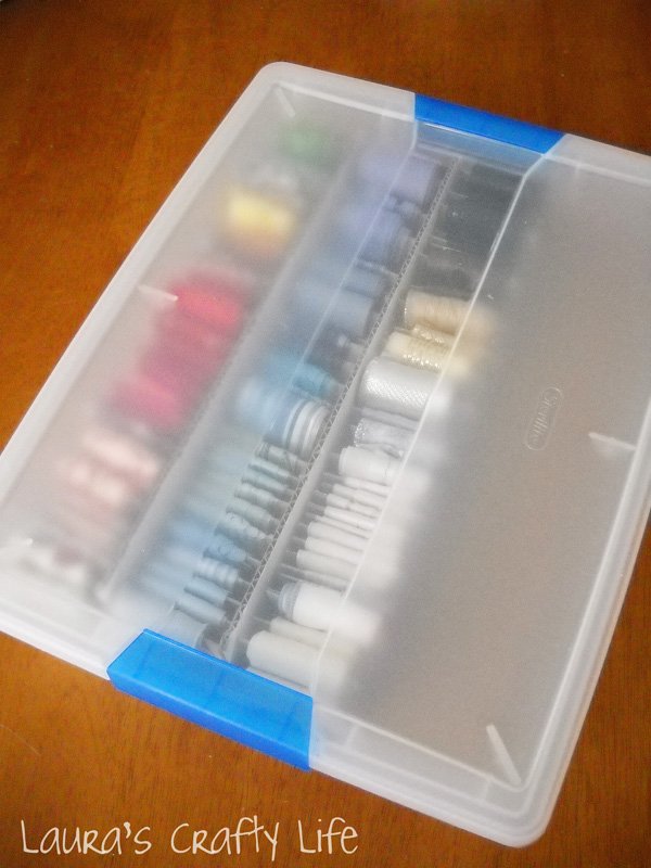 ribbon storage with lid