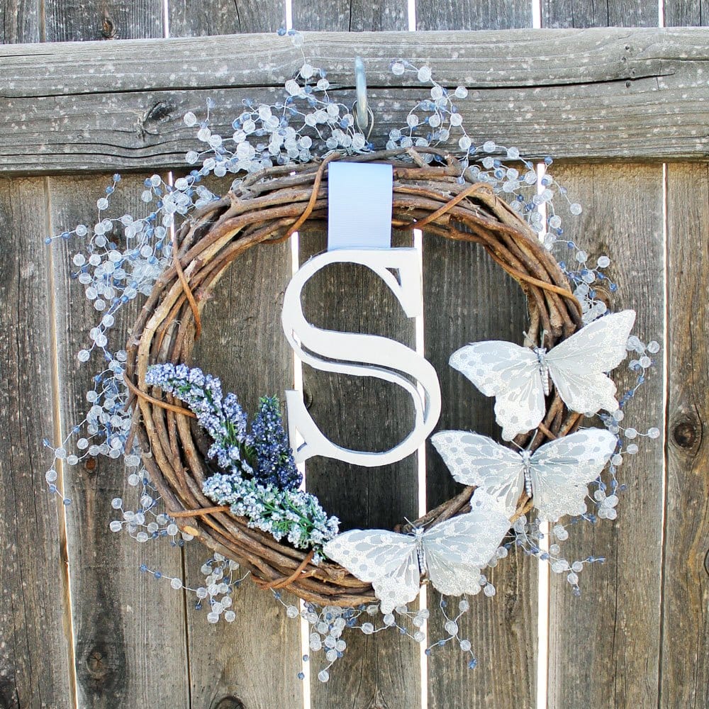 spring floral monogram wreath