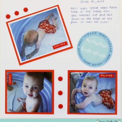 first pool scrapbook layout