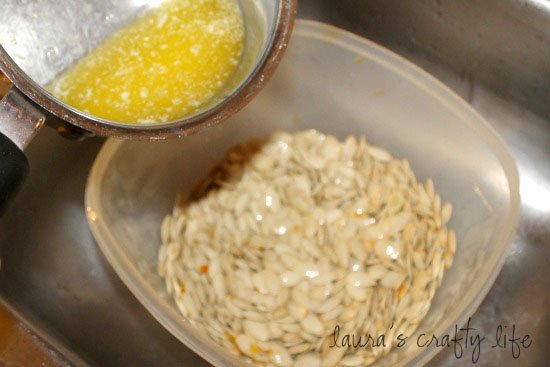 add butter to seeds