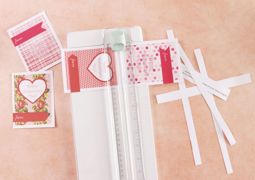 cut valentines using paper trimmer