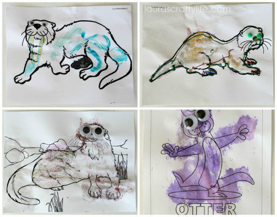 otter art collage