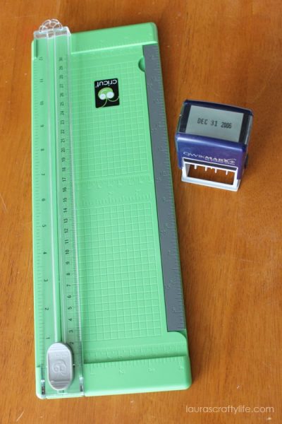 paper trimmer and date stamp