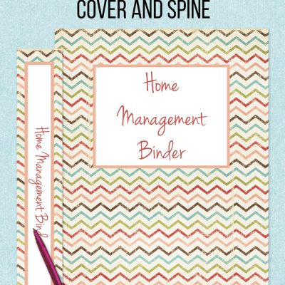 free printable home management binder cover and spine