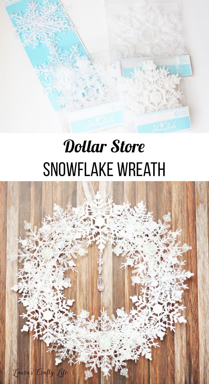 dollar store snowflake wreath