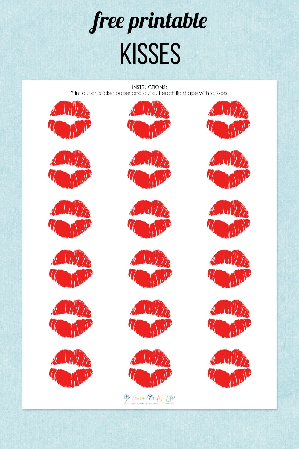 free printable kisses for game