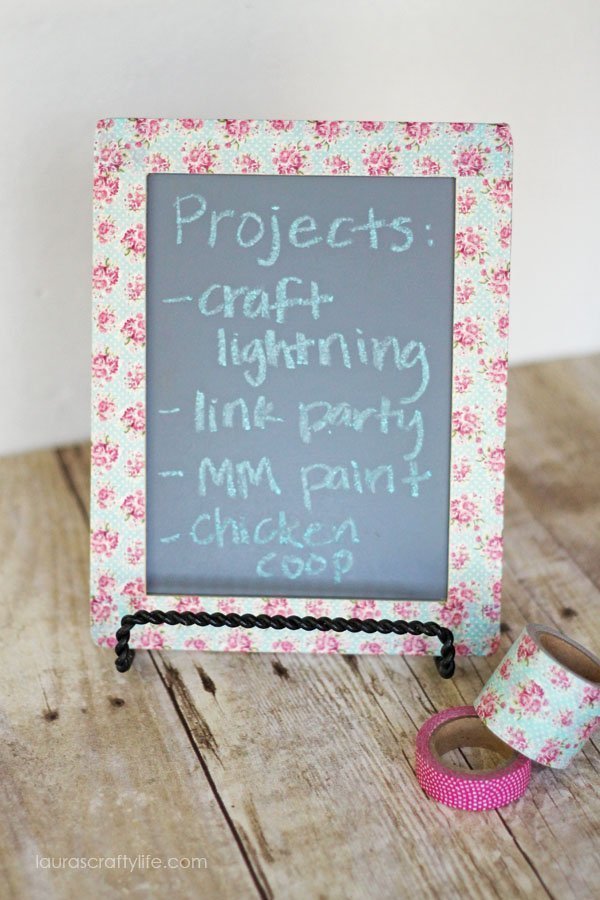Washi Tape Chalk Board at Laura's Crafty Life