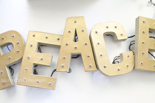 Peace DIY Marquee Lights - Laura's Crafty Life
