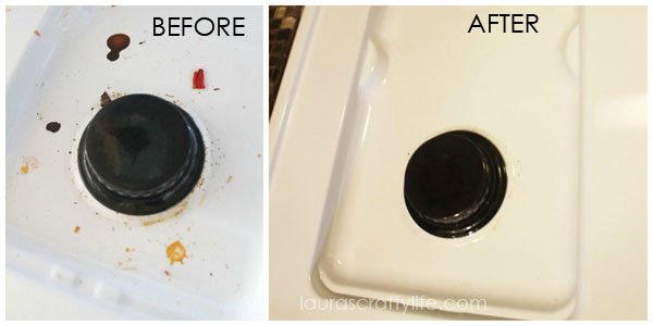 Before and After cleaning stove