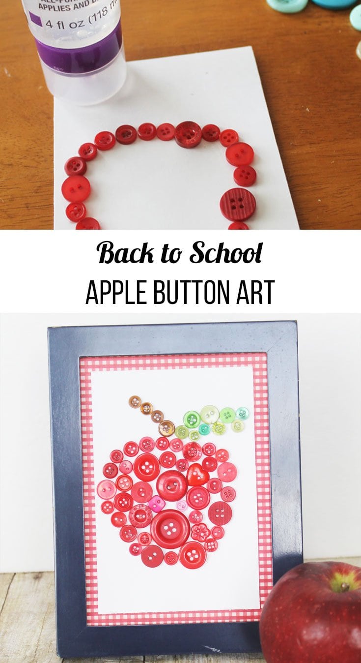 back to school apple button art