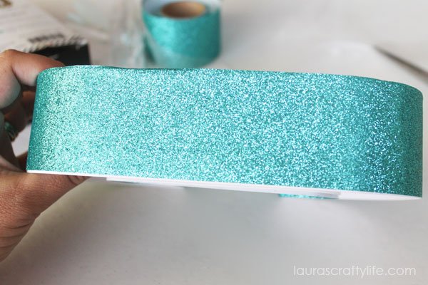 Wrap marquee letter with glitter tape