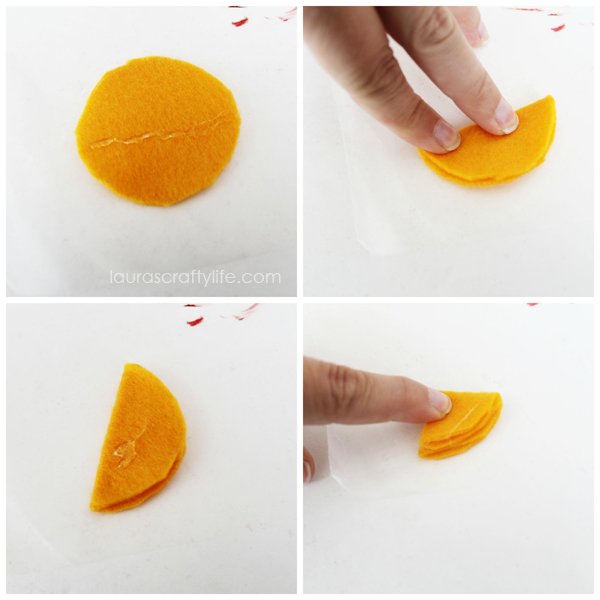 Create triangles out of felt circles