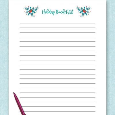 Free printable holiday bucket list - get your holiday organized and plan what you want to do. #holiday #freeprintable #bucketlist #laurascraftylife