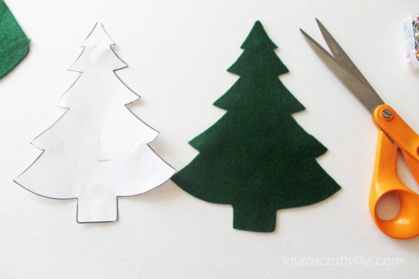 Tree cut out from felt