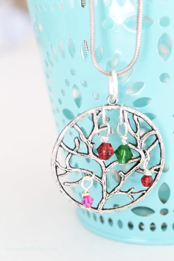 DIY Family Tree Pendant Necklace