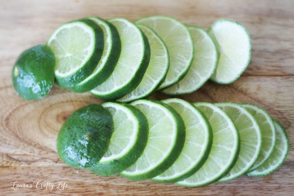 Slice two limes