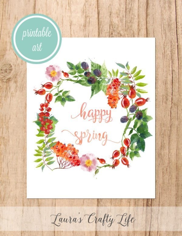 Happy Spring free printable art