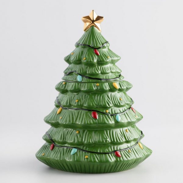 Ceramic Holiday Tree Cookie Jar