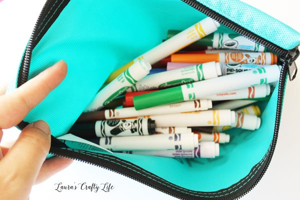 Canvas pouch for markers