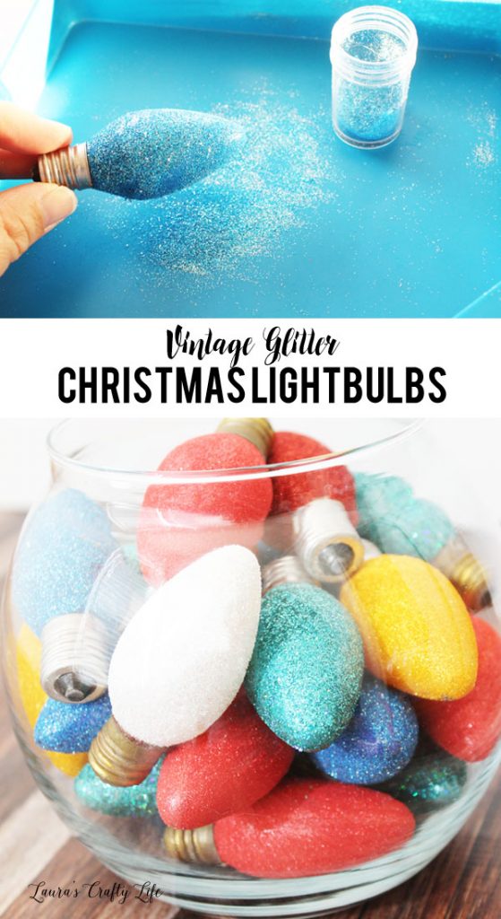 How to make vintage glitter Christmas lightbulbs
