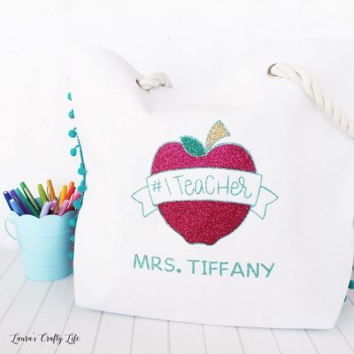 Personalized #1 Teacher gift tote bag