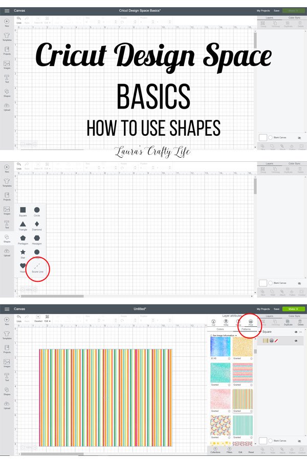Cricut Design Space Basics - How to use shapes tutorial and video