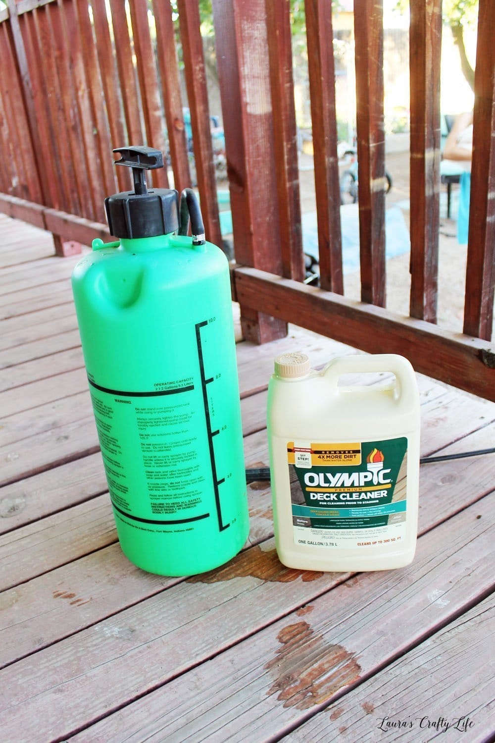 Supplies needed to clean deck