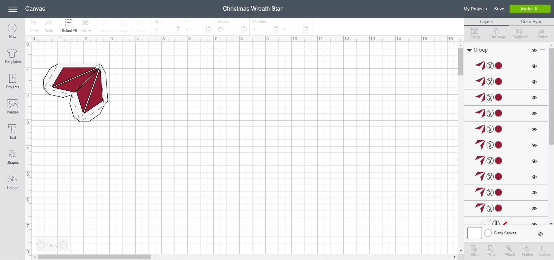 Cricut Design Space File - Christmas Wreath Star