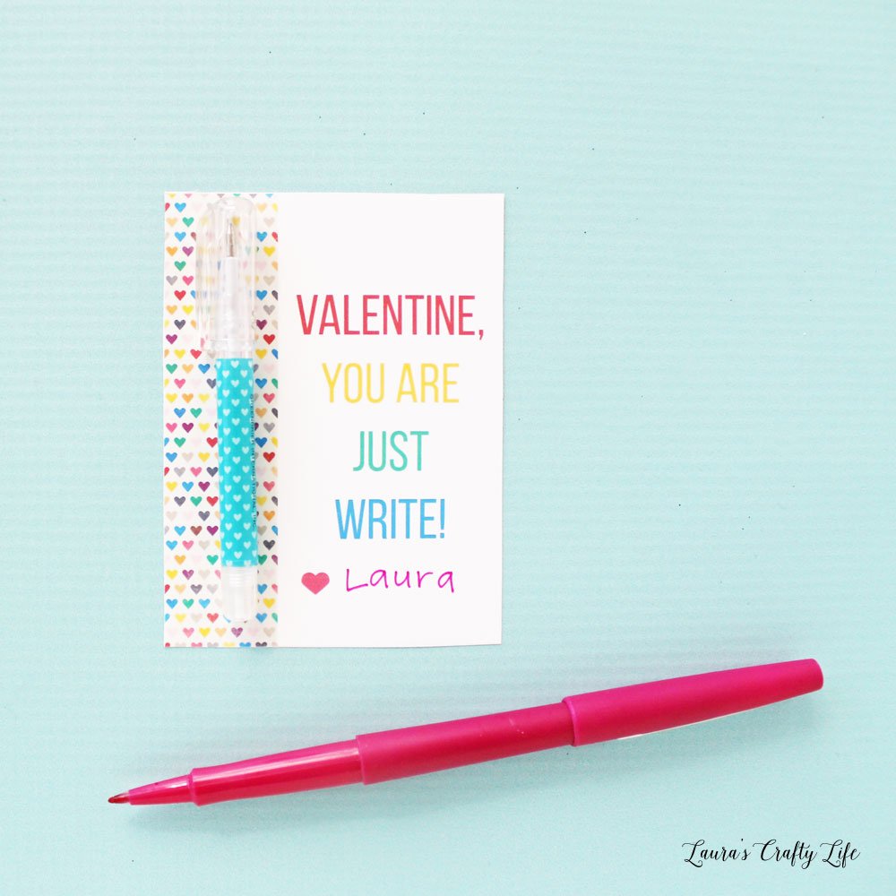 Free printable Valentines Day card for pen