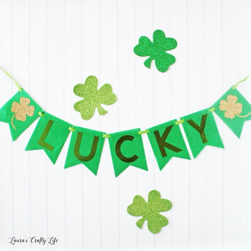 St. Patrick's Day banner made with the Cricut Maker