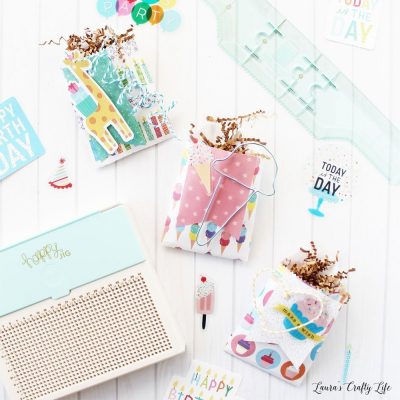 Create birthday treat bags with the goodie bag guide and happy jig