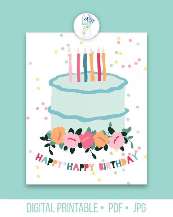 birthday cake digital printable
