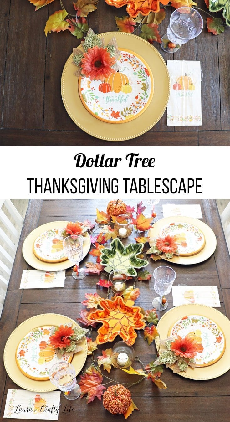 Dollar Tree Thanksgiving tablescape