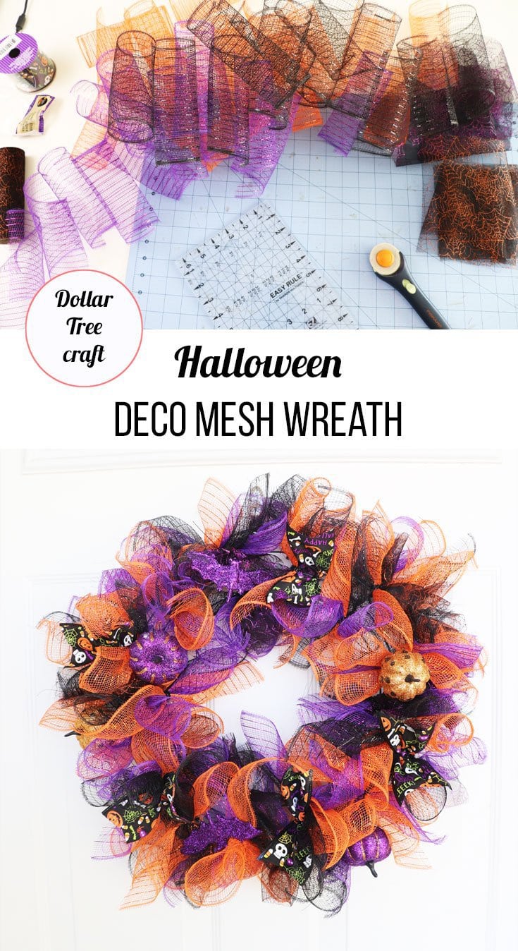 how to make halloween deco mesh wreath