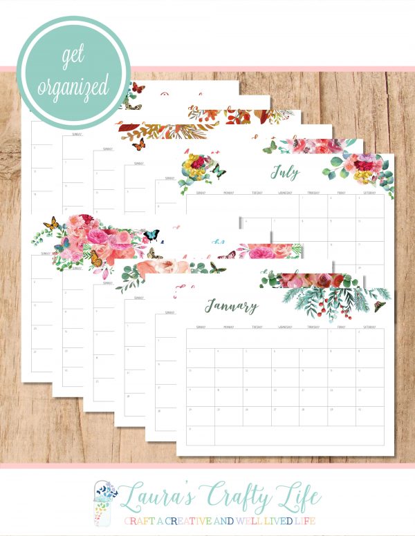 2021 floral watercolor calendar