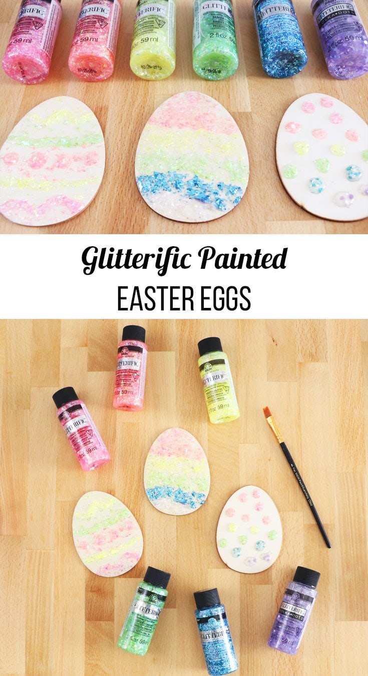 glitterific painted easter egg
