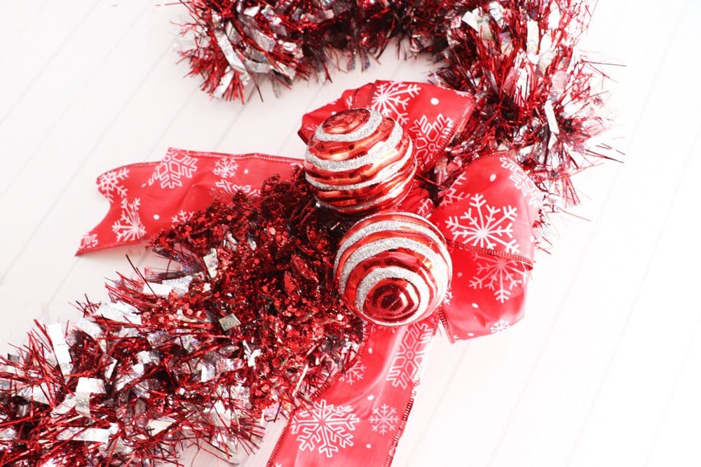 close up candy cane wreath