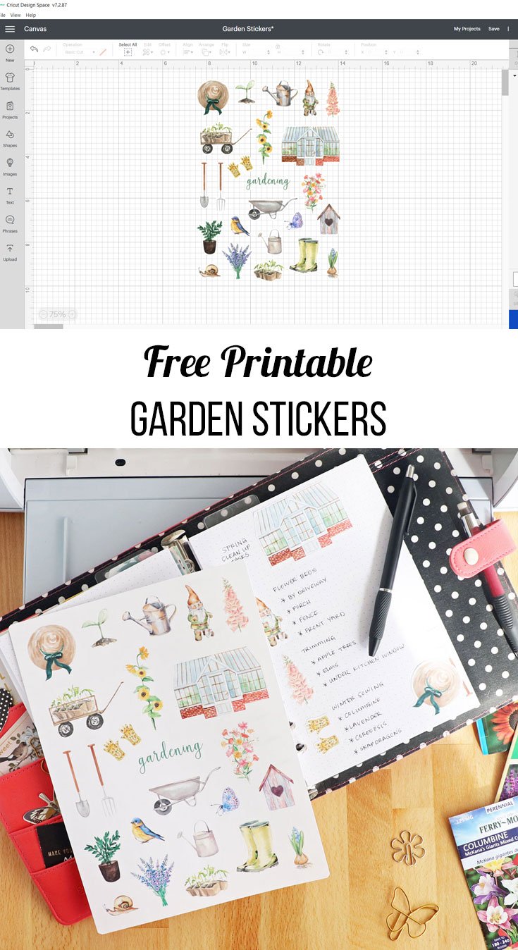 free printable garden stickers for cricut