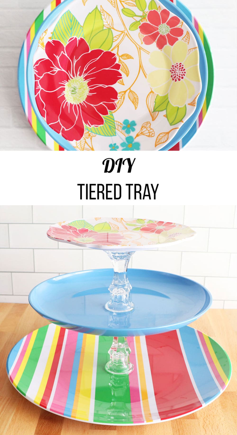 how to make a DIY tiered tray