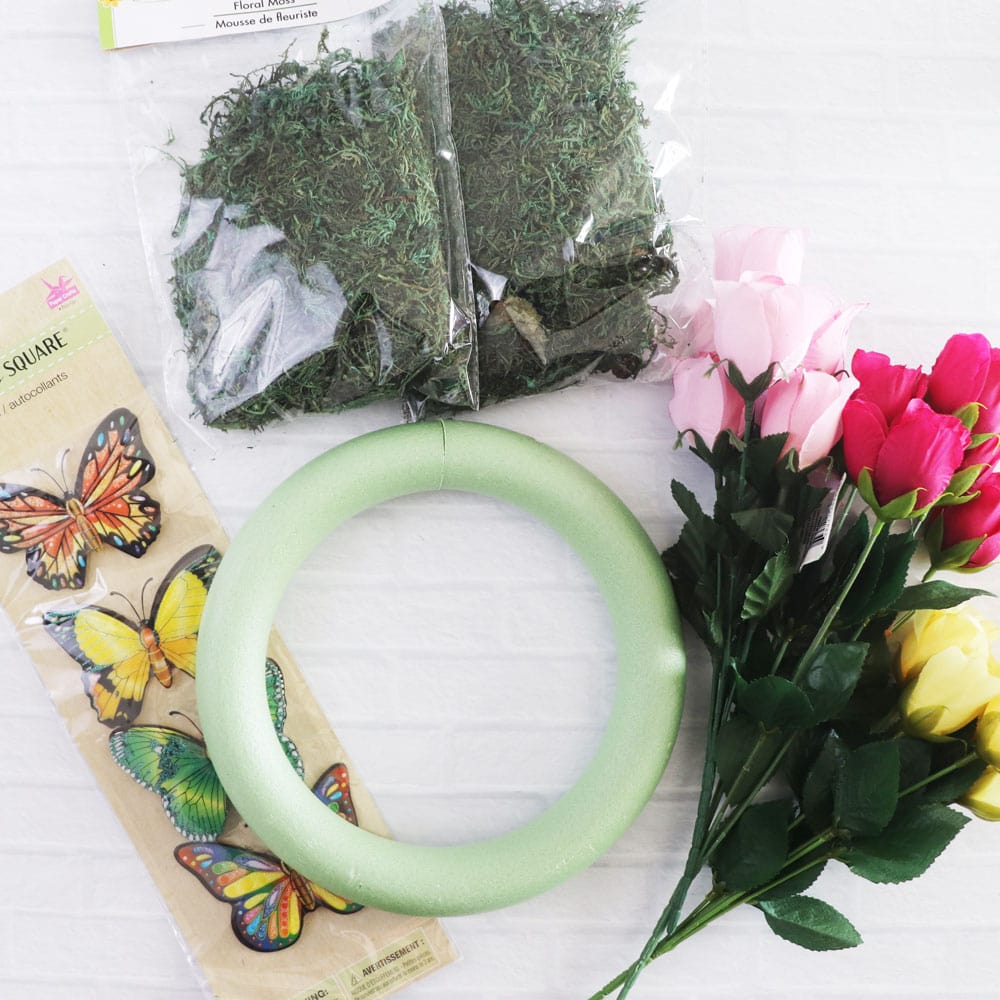 supplies for moss flower wreath