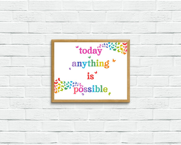 today anything is possible brick wall mockup