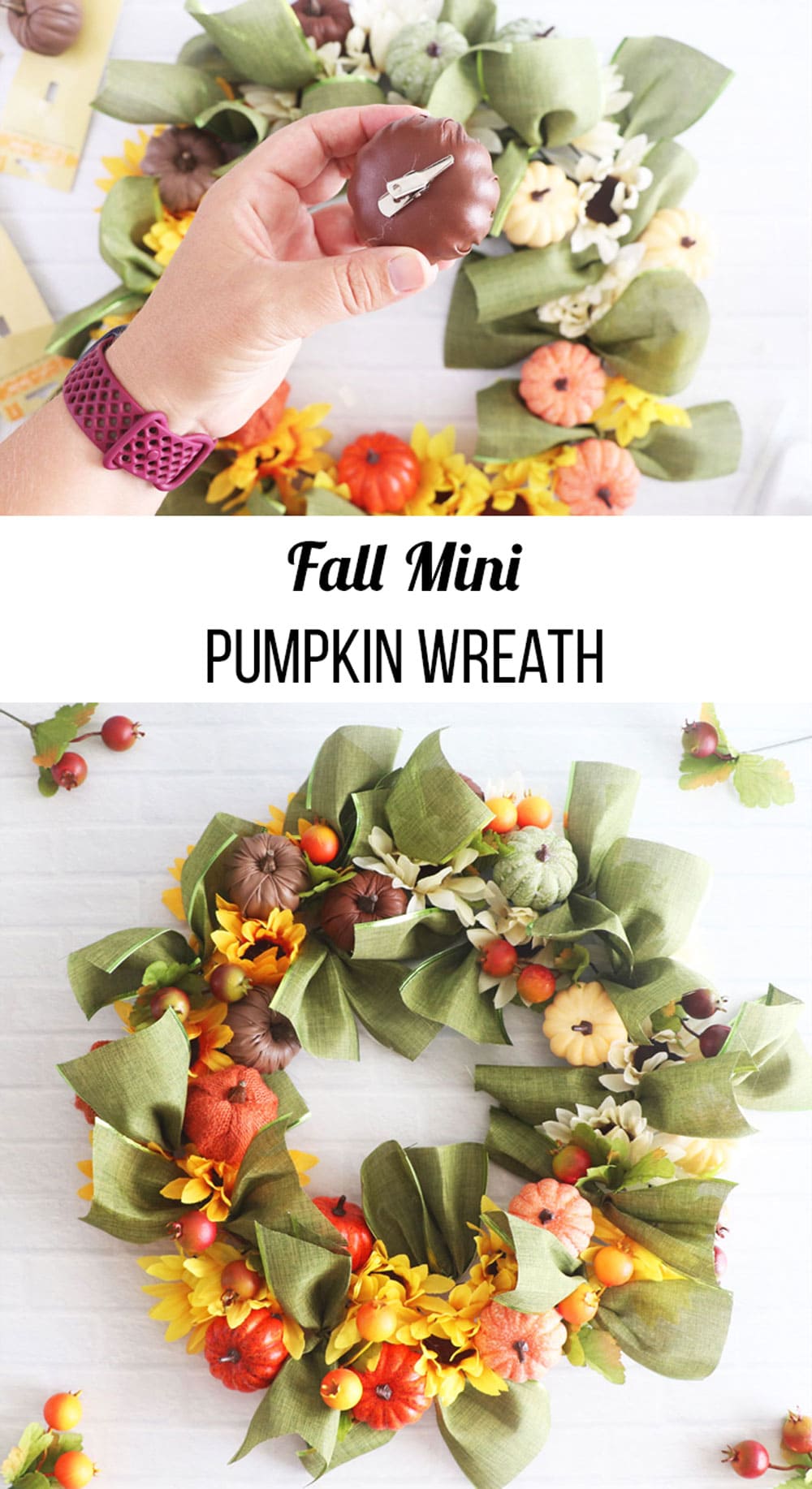 fall mini pumpkin wreath