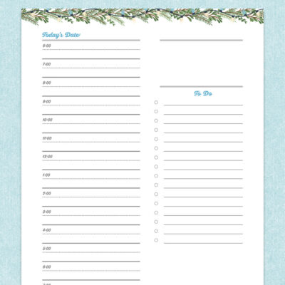 free printable daily holiday schedule