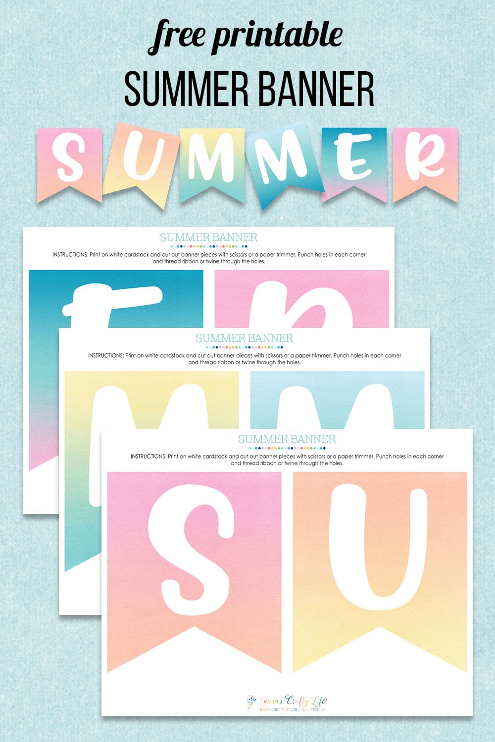 free printable summer banner