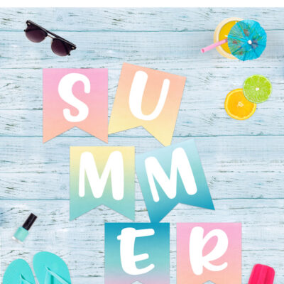 summer banner free printable
