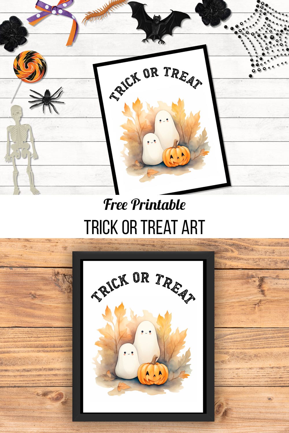 free printable trick or treat ghost art