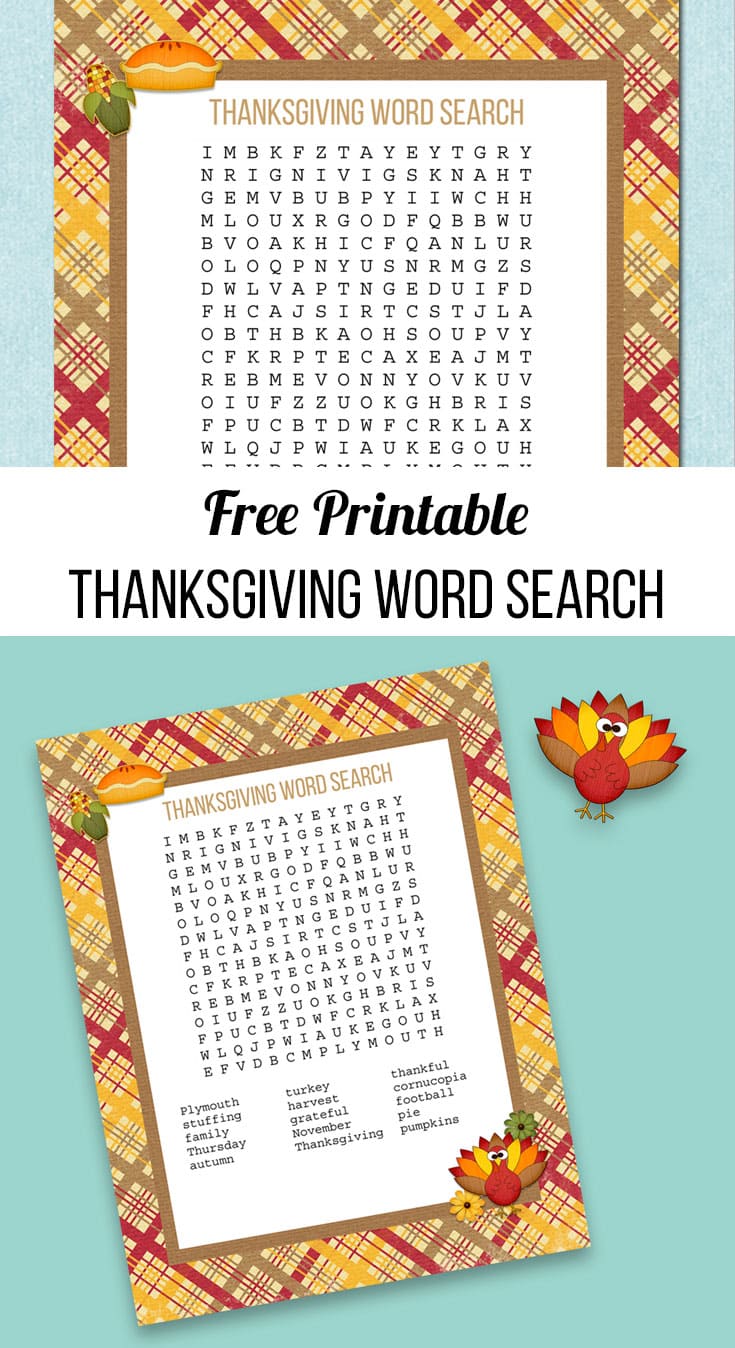 thanksgiving word search free printable