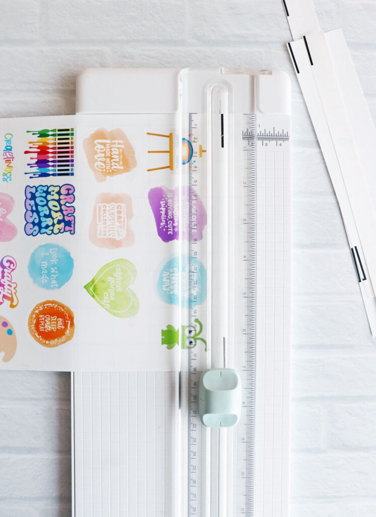 trim sticker sheets with a paper trimmer