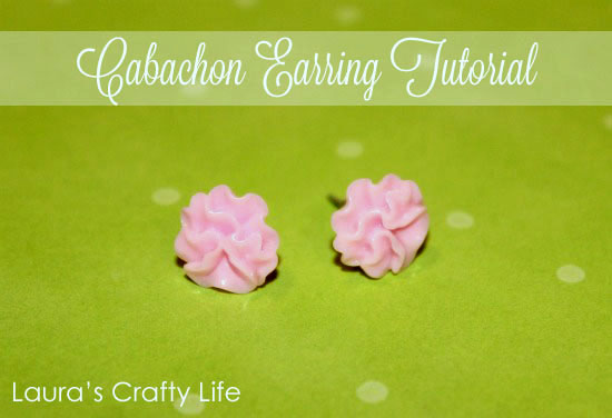 Pink Floral Cabochon Earring Tutorial